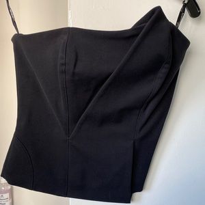 Bebe asymmetrical zip back bustier